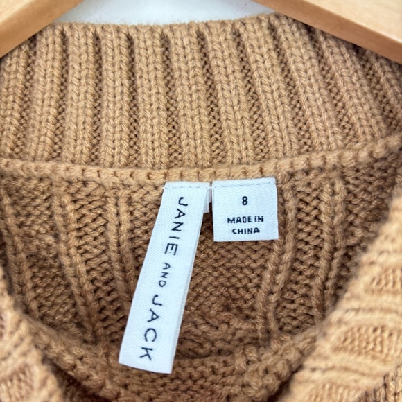 Janie and Jack Tan Brown Cable Knit Sweater Top Girls 8 - Picture 5 of 8